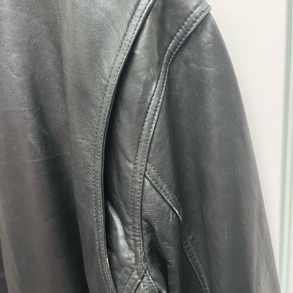 American Classics Men's Black Leather Quilt lined bomber Jacket XL - Picture 6 of 15